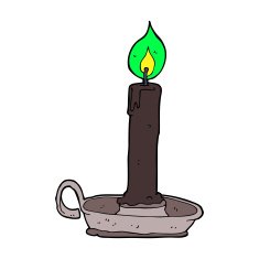 cartoon spooky black candle N5