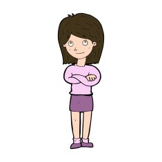 cartoon friendly girl rolling eyes N11