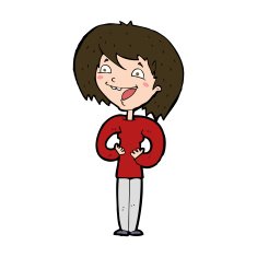 cartoon excited woman N147