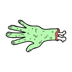 gross zombie hand cartoon N9