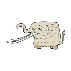 cartoon woolly mammoth N11