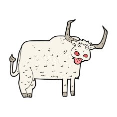 cartoon hairy cow N11