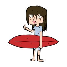 Cartoon Surfer Girl N24