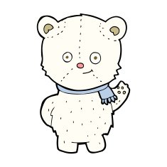 cute cartoon polar bear waving N5