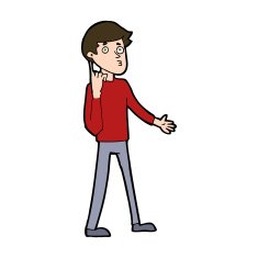 Cartoon Man Asking Question N86