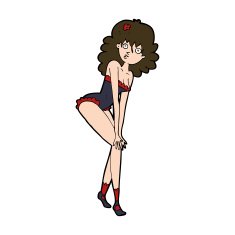 cartoon woman in lingerie N51