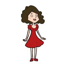 cartoon happy woman in dress N32