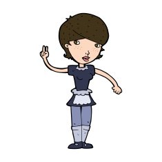 cartoon waitress taking order N22