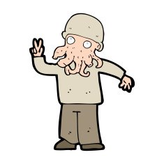 cartoon cool alien N11