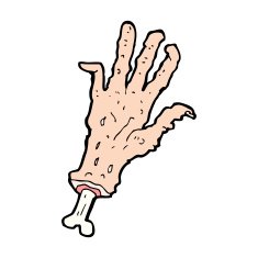 cartoon gross severed hand N6