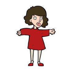 cartoon nervous woman N36