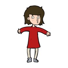 cartoon nervous woman N37
