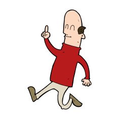 cartoon bald man with idea N24