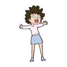 cartoon frightened woman N30