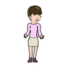 cartoon confused woman N121