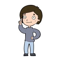 cartoon boy with idea N86