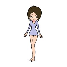 cartoon woman in short dress N11