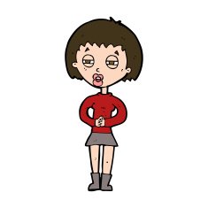 cartoon suspicious girl N11