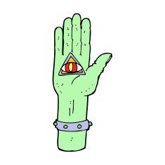 cartoon spooky hand symbol N11
