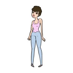cartoon pretty woman N301