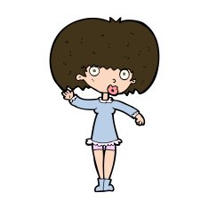 cartoon waving girl N11