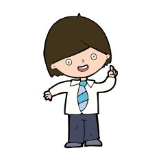 cartoon school boy answering question N54