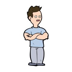 cartoon man with crossed arms N31