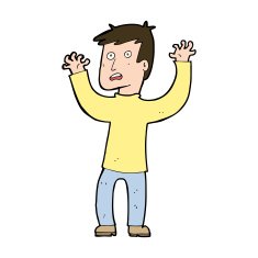 cartoon terrified man N271