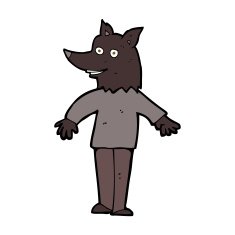 cartoon happy werewolf N7