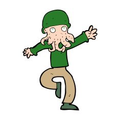cartoon alien monster man N22