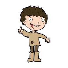 cartoon excited boy N164