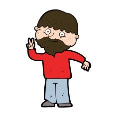 Cartoon Man Giving Peace Sign N64