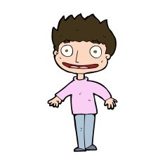 cartoon excited boy N165