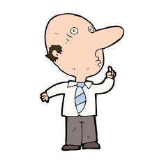 cartoon bald man asking question N11