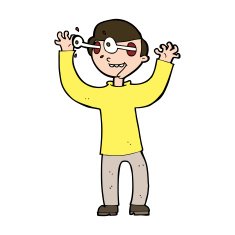 cartoon man with eyes popping out of head N11