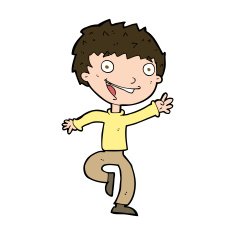 cartoon excited boy N167