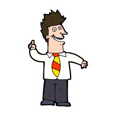 cartoon man with good idea N21