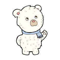 cartoon cute polar bear N63