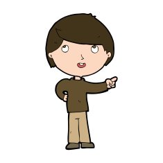 Cartoon Boy Pointing N35