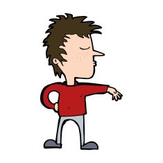 cartoon man making camp gesture N33