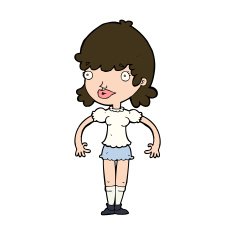 cartoon happy woman N283