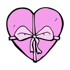 cartoon heart shaped present N10