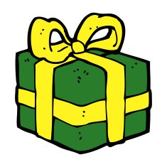 cartoon christmas present N57