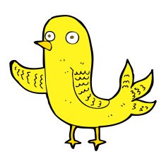 cartoon waving bird N20