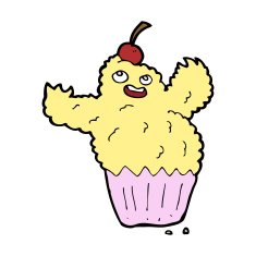cartoon cupcake monster N14