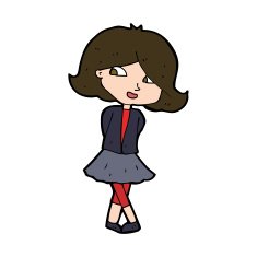 cartoon happy girl N104