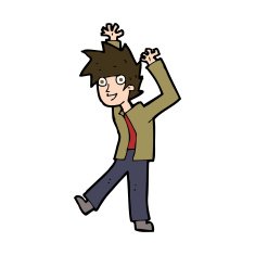 cartoon excited boy N168