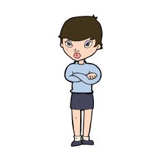 cartoon annoyed woman N206