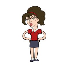 cartoon woman with hands on hips N241
