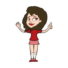cartoon woman with idea N283